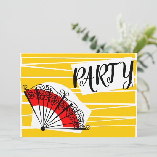 Invitation du Fan partie espagnol horizontale (Debout devant)