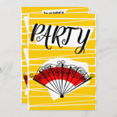 Invitation du Fan partie espagnol vertical (Devant / Derrière)