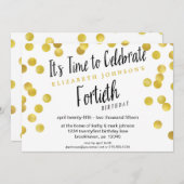 Invitation du Fancy Gold Confetti 40e anniversaire (Devant / Derrière)