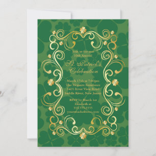Invitation du Fancy Gold Shamrock St. Patrick's Pa