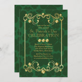 Invitation du Fancy Gold Shamrock St. Patrick's Pa (Devant / Derrière)