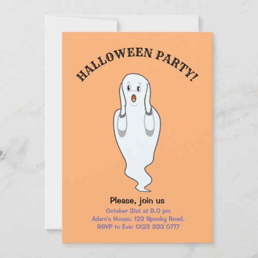 Invitation du fantôme d'Halloween (Devant)