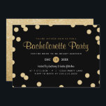 Invitation du Faux Gold Confetti Bachelorette Part<br><div class="desc">Conception de confetti en or mignon qui peut être customisé avec votre texte. Découvrez la boutique Origami Prints pour plus d'invitations de bachelorette !</div>