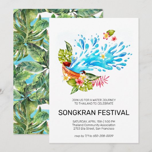 Invitation du Festival de Songkran en Thaïlande (Devant / Derrière)