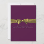 Invitation du Fiançailles Bow Party Purple & Gold (Dos)