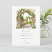 Invitation du Fiançailles de l'aquarelle méditerra (Debout devant)