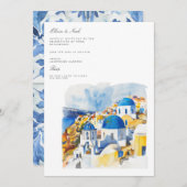 Invitation du Fiançailles de l'aquarelle méditerra (Devant / Derrière)