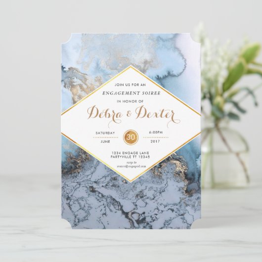 Invitation du Fiançailles de marbre Agate (Debout devant)