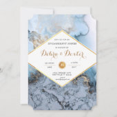 Invitation du Fiançailles de marbre Agate (Devant)