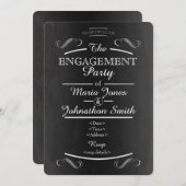 Invitation du fiançailles de typographie de tablea (Devant / Derrière)