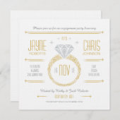 Invitation du Fiançailles d'or (Devant / Derrière)