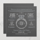 Invitation du Fiançailles du tableau de bord (Devant / Derrière)