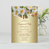 Invitation du Fiançailles Floral aux Roses blanche (Debout devant)