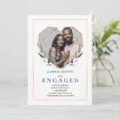 Invitation du Fiançailles photo en forme de coeur (Debout devant)