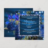 Invitation du fiançailles Royal Blue Diamonds1 (Devant / Derrière)