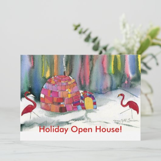 Invitation du Flamant rose Igloo Party (Debout devant)