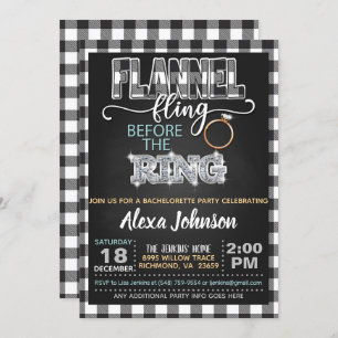 Invitation du Flannel Fling Bachelorette Party - W