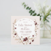 Invitation du fleur sauvage Baby shower d'automne (Debout devant)