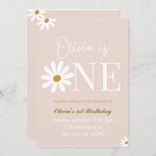 Invitation du fleur sauvage Bunny (Devant / Derrière)