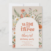 Invitation du fleur sauvage de fête d'anniversaire (Devant)