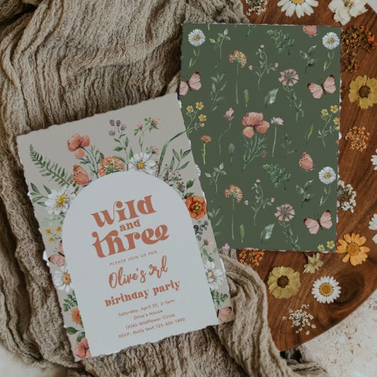 Invitation du fleur sauvage de fête d'anniversaire