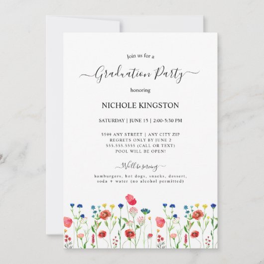 Invitation du Fleur sauvage d'été (Devant)