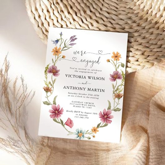 Invitation du fleur sauvage Engagement Party