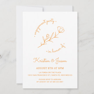 Invitation du fleur sauvage Engagement Party à Ora