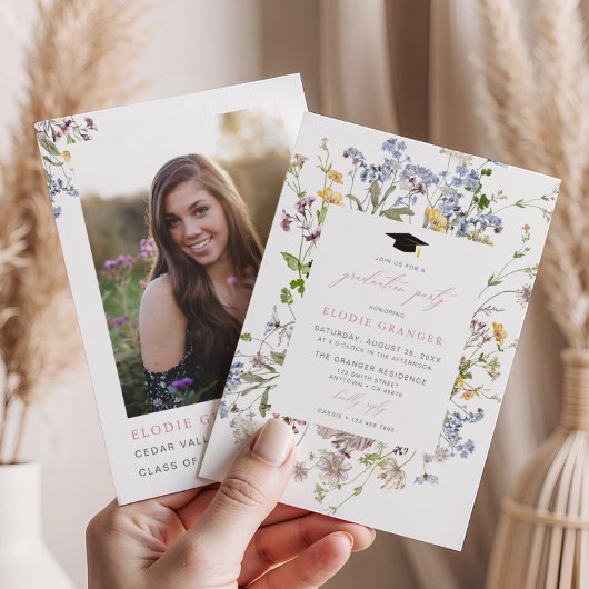 Invitation du fleur sauvage Graduation Party