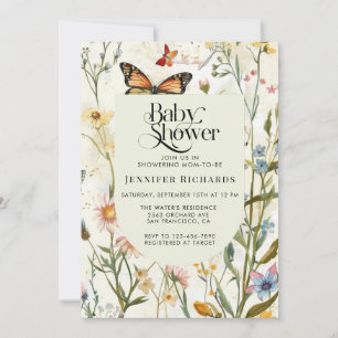 Invitation du Fleur sauvage Vintage Boho Baby show