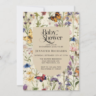 Invitation du Fleur sauvage Vintage Boho Baby show
