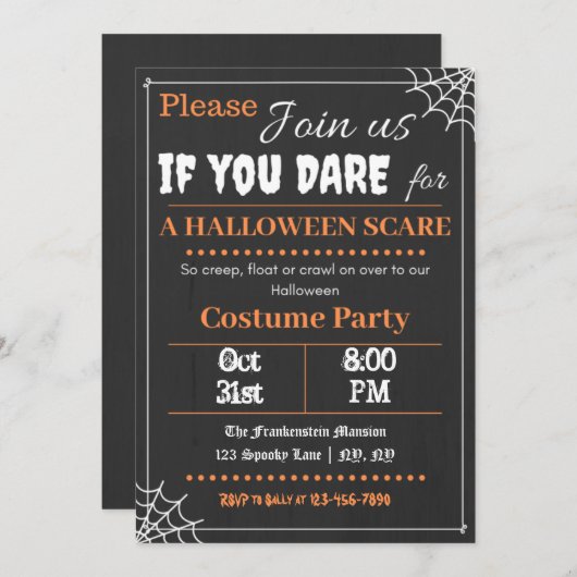 Invitation du Font-astic Halloween Party (Devant / Derrière)