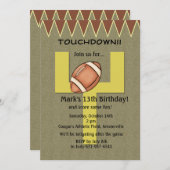 Invitation du football de touchdown (Devant / Derrière)