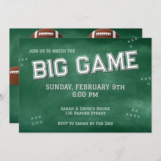 Invitation du Football Party (Devant / Derrière)