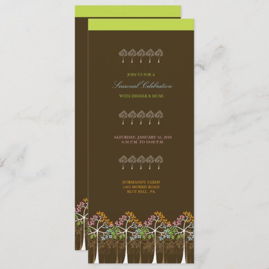 Invitation du Four Seasons Trees Forest Dinner Par (Devant / Derrière)