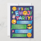 Invitation du Fun Emoji Party (Devant)
