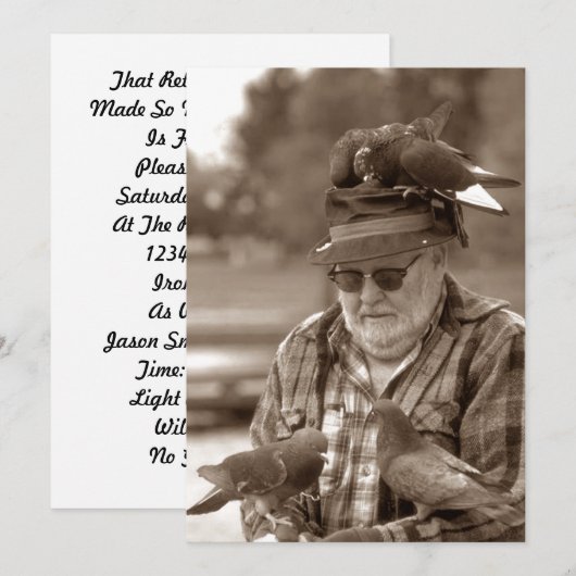 Invitation du Fun Pigeons Roost Man Retirement Par (Devant / Derrière)