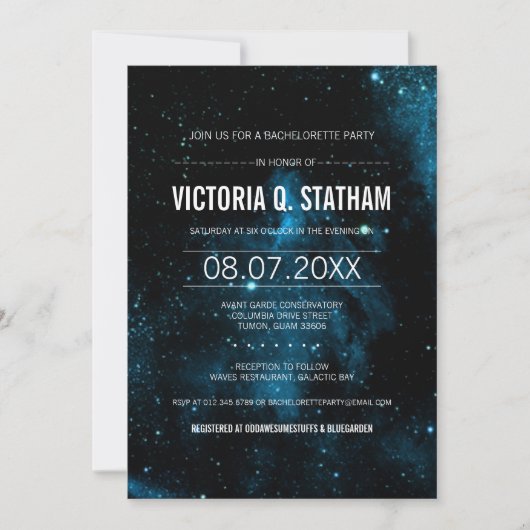 Invitation du Galaxy Bachelorette Party (Devant)