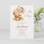 Invitation du garçon Baby shower d'ours (Debout devant)