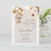 Invitation du garçon Baby shower d'ours (Debout devant)