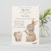 Invitation du garçon de Bunny First Tooth Party (Debout devant)