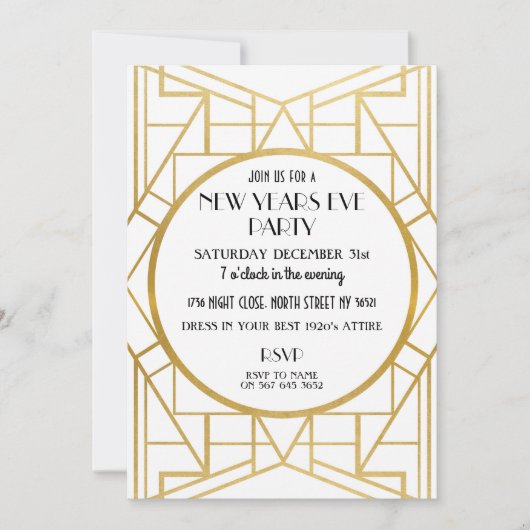 invitation du Gatsby New Years 1920 (Devant)