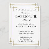 Invitation du Gatsby White Art Deco Bachelorette P (Devant / Derrière)