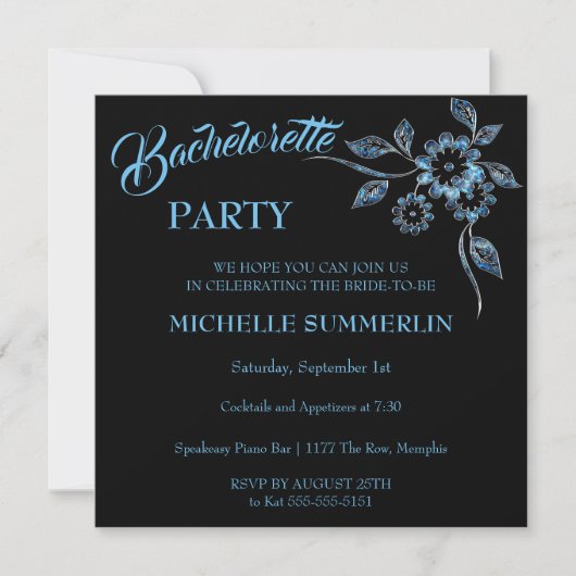 Invitation du Gem Floral Bachelorette Party (Devant)
