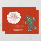 Invitation du Gingerbread Man Party (Devant / Derrière)