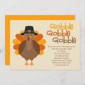 Invitation du Gobble Gobble Thanksgiving Party (Devant / Derrière)