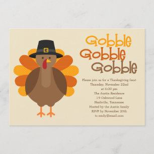 Invitation du Gobble Gobble Thanksgiving Party