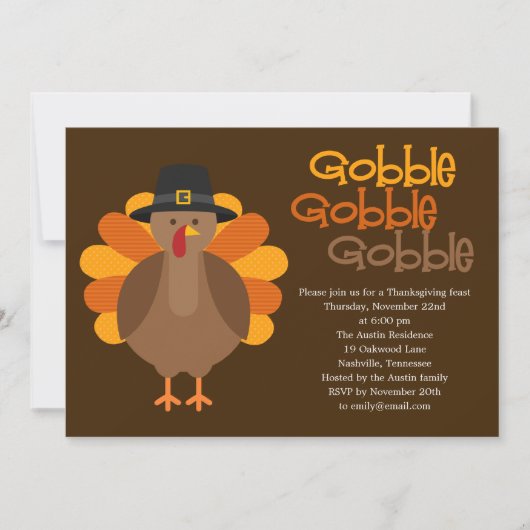 Invitation du Gobble Gobble Thanksgiving Party (Devant)