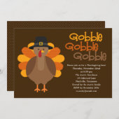Invitation du Gobble Gobble Thanksgiving Party (Devant / Derrière)