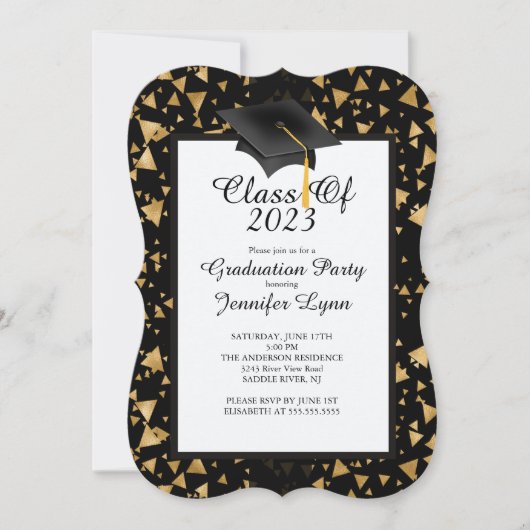 Invitation du Gold Black Graduation Party 2015 mod (Devant)